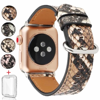 Каишка от змийска кожа за Apple Watch 6 5 4 3 SE 44 мм 40 мм и Каишка за часовник iWatch Serise 6 5 4 3 2 1 42 мм, 38 мм и Каишка