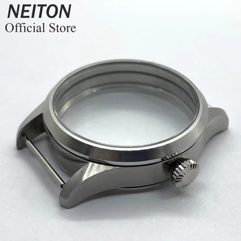 NEITON 42 мм Ръчно Корпус Часа Прозрачна Делото Сапфирен Кристал е Подходящ За ЕТА 6497 6498 ST3600 3602 Бронз/Черно PVD