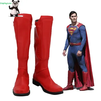 СуперГерл Кларк Кент Cosplay Обувки Най-Новият Обичай Американски Филм Червени Дълги Ботуши За Хелоуин