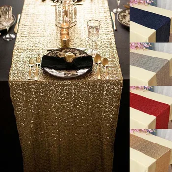 Украса на квадрат с декор за Сватба хотели Бегач таблица Бродерия, пайети блясък модерна квадратна За домашно цвят злато