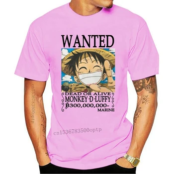 Модна Тениска с Аниме One Piece WANTED Luffy, Тениски за Cosplay, Ежедневни Блузи от Памук TC