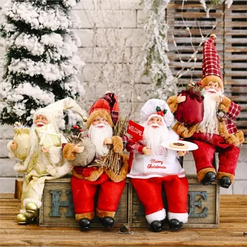 Големи Коледни Кукли на Дядо Коледа е Коледен раница кукла Играчка Коледни Фигурки детски Подарък Сидячее положение Дядо Коледно Дърво Украшение