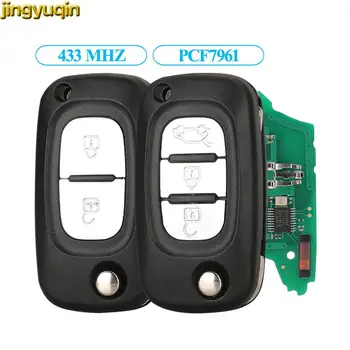 Jingyuqin Автомобилен Ключ на Алармата Дистанционно Ключодържател ASk PCF7961 433 Mhz За Mercedes Benz Smart Citan 2012-2019 Оригинал 2 Бутона