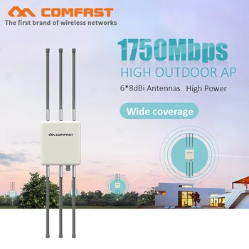 500 Mw 1750 Mbps с двойна лента От 5 Ghz с Висока Мощност Открит AP Gigabit wifi рутер Wifi Точка за достъп 6*8dBi Антена WiFi за Покриване на Базова Станция