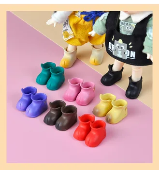 Ob11 Детски обувки от PVC, водоустойчиви обувки, 8 Цвята, подходящи за 1/12 Bjd, gsc, ymy Body, Obitsu 11, аксесоари за кукли за момичета и момчета