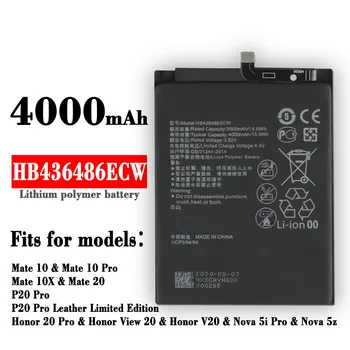 HB436486ECW Оригинална Батерия За HUAWEI MATE 10 Pro 10X P20 Pro AL00 L09 L29 TL00 Капитан 20 Mate 20 pro Honor V20 Nova 5i Pro НОВ