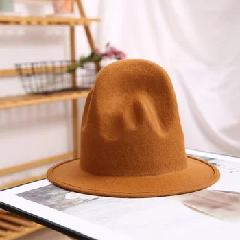 2021 Нова 100% Вълнена шапка Фаррелла, фетровая фетровая шапка за жени, Мъже Планинска Шапка, Австралийската Вълнена Шапка
