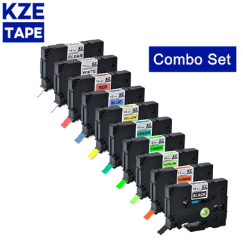 KZE 7 / 10шт 12 мм многоцветен ламиниран этикеточная лента, Съвместими с Brother P-touch Tze-231 431 531 631 131 принтер за етикети Tz231