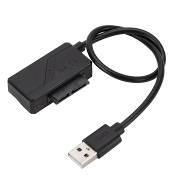 35 см USB адаптер за PC 6 P + 7 P CD DVD ROM SATA към USB 2.0 Конвертор Кабелен Адаптер Лек и преносим Висока Съвместимост