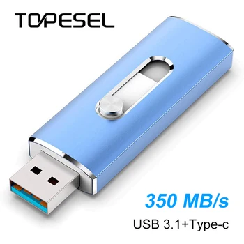 Тип C USB Флаш устройство е 2 в 1 Двойна USB 3,1 Флаш памет Високоскоростен OTG USB Флаш устройство Memory Stick, за PC, Таблет, MacBook,