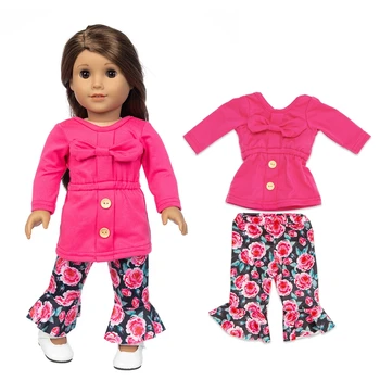 Джинсовое обличам Бебето Кукла с гамаши за дънкови дрехи за момичета от 18 инча и дълги чорапи Baby Doll Палто