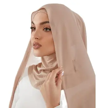 Готови за чорап премия тежък шифоновый хиджаб С магнит добра графа просто клас миг. → шал hijabs дълъг шал