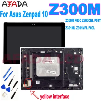 ААА + за Asus Zenpad 10 Z300 Z300M P00C Z300CNL P01T Z301ML Z301MFL P00L LCD Сензорен дисплей Дигитайзер В събирането С Рамка