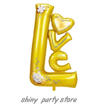 Нов 64×110 см Набор от Балони За Моделиране Любовни Писма, Сватбен Номер, Атмосферата на Партито По Случай рождения Ден, Оформление на Декоративни Алуминиево Фолио, Балони
