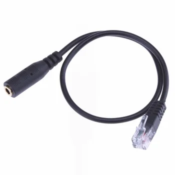 Нов Черен 3,5 мм Слушалки Слушалки аудио кабел Жена Към Конектора RJ9 Адаптер Конвертор PC Слушалки Телефон