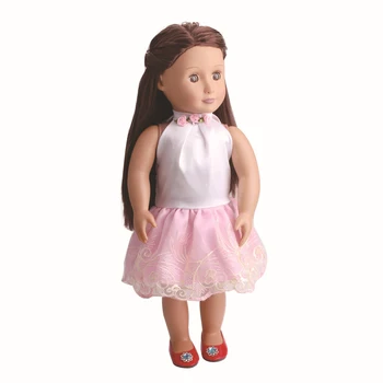 18 инча 45 см американската кукла, аксесоари и стоп-моушън дрехи за деца модно розово-червена рокля Коледен подарък
