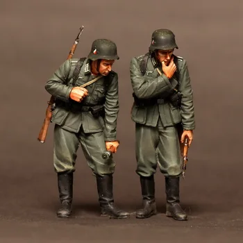 1/35 Фигури от Смола на Модела комплекти Фантазийная модел на Германски пехотинци 2 фигурки В Разглобено формата на Небоядисана 173