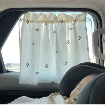 Ins Стил Kawaii Детска Автомобили Завеса С Бродерия Детска за Защита От Слънцето Козирка Прозорец Завеса UV Защита За Бебето