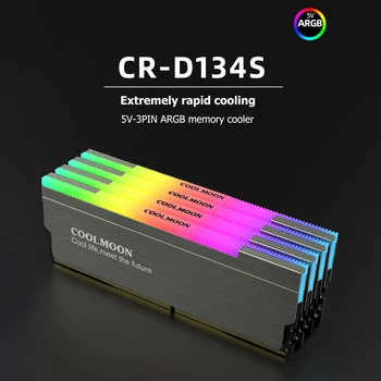 COOLMOON CR-D134S ARGB RAM Радиатор Разпределител на Топлина Охладител 5 В 3PIN Мъжки Женски Настолен КОМПЮТЪР Компютърна Памет Поддръжка на RGB Контролер