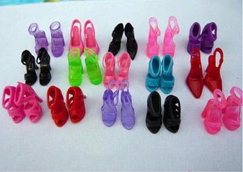 12 чифта/лот, модни сандали, малка играчка обувки в асортимент от аксесоари за кукли, оригинални обувки на висок ток за кукли