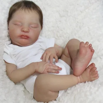 Reborn Baby Doll Реалистична Спящата Кукла Лора С Вкоренените Коса 3D Картина Кожата на Новороденото е Размерът на Ръчно изработени Възстановената Подарък Играчка За Момичета
