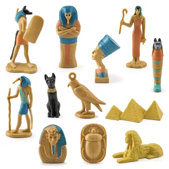 Мини Древнеегипетская Цивилизация Фигурки на Сфинкса Пирамида PVC Фигурка Развитие на Играчки За Детски дом Декор