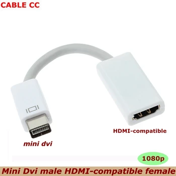 HD Mini DVI HDMI Конектор, съвместим с жена кабел за Монитор, видео адаптер Кабел конвертор Кабел кабел 1080P (за Mac Apple Macbook)
