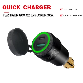 Алуминиев USB Type-C QC 3,0 Бързо Зарядно Устройство Адаптер Hella DIN Конектор Водоустойчив За Tiger 800XC Explorer XCA Tiger 800 900 За BMW