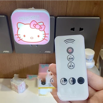 Нов Sanrio Hello Kitty Led Умно Дистанционно За Управление На Нощна Светлина, За Да Спални Момичета Енергия За Защита На Очите Настолна Лампа
