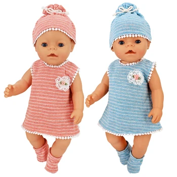 рокля за кукла, шапка, чорапи, 3 в 1, комплект за кукли 40 см, дрехи за кукла Nenuco y su Hermanita, 43 см, играчки, дрехи за кукли
