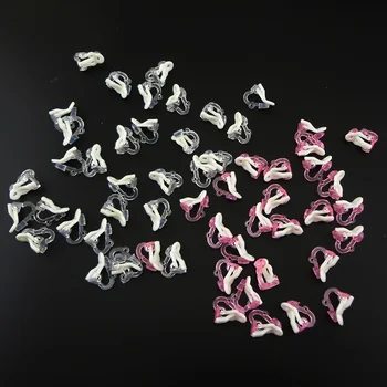 200ШТ Розови Детски Пластмасови обеци направи си САМ бижута материал, прозрачни Детски обеци-DIY клипове украшение неща в насипно състояние