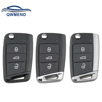 QWMEND Флип Авто Дистанционно Ключ за Volkswagen Passat B5 VW Golf 7 MK7 Skoda Octavia и Seat Beetle, Polo, Bora 3 Бутона