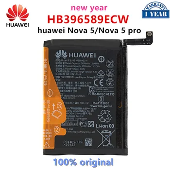 100% Оригинална Батерия HUAWEI HB396589ECW 3500 mah За Huawei Nova 5 Nova 5 pro nova5pro SEA-AL00 SEA-AL10 Сменяеми Батерии