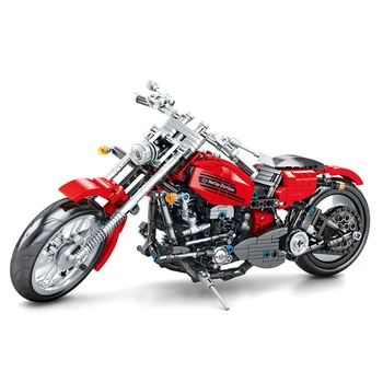 2022 Творчески Градски Мазнини Момче Мотоциклети Офроуд Мотоциклет Строителни Блокове Комплект Тухли Класически Модел Автомобил Детски Играчки За Деца, Подарък