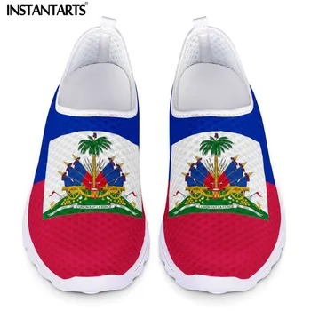 INSTANTARTS/Знаме на Хаити/Конго/Ямайка, Мрежести Обувки Без шнур, Дамски Обувки На равна подметка, Ежедневни Леки Женски Лоферы, Zapatos de Mujer