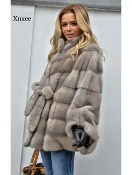 Зимно дамско яке от 2021 г., топло и ежедневни Кожа Яке с ръкав 