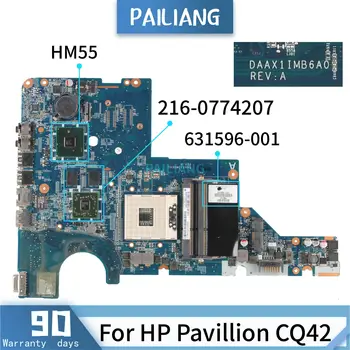 PAILIANG дънна Платка За лаптоп HP Pavillion CQ42 Основната HM55 216-0774207 дънна Платка 631596-001 DAAX1IMB6A0 tesed DDR3