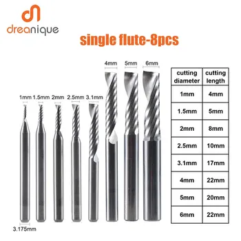 CNC Видий гравиране бита перките на дърво набор от 3,175 mm 4 mm 5 mm 6 mm джолан ножове за дърворезба инструменти