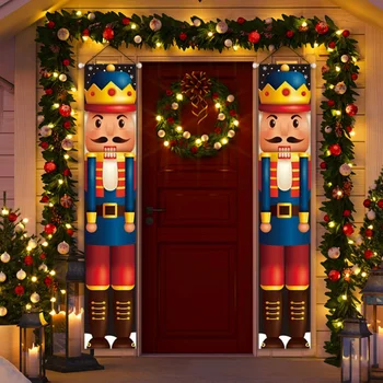 2022 Нов Хелоуин Врата Завесата Коледна Украса на Входната Врата Оксфорд Плат, с монтиран на стената Висулка С Принтом за Домашен интериор на Входа на Открито