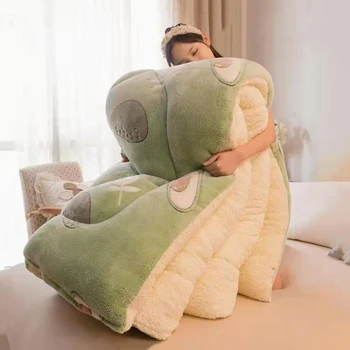 Зимно одеяло, произведено от овче кадифе, двустранно бархатное снежна бархатное домашно одеяло, утолщенное супер топло одеало, детско одеало с дрямка