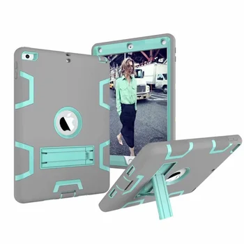 Силикон устойчив на удари калъф за iPad Air 1 A1474/1475, Калъф за ipad 5, Детска Сигурна броня, Сверхпрочный Гумен калъф със защита от надраскване + фолио + Дръжка