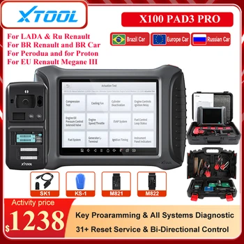 Инструменти за програмиране на ключове XTOOL X100 PAD3 Pro с KC501, инструменти за диагностика на цялостни системи, двунаправленные с 31+ услугите, всички изгубени ключове