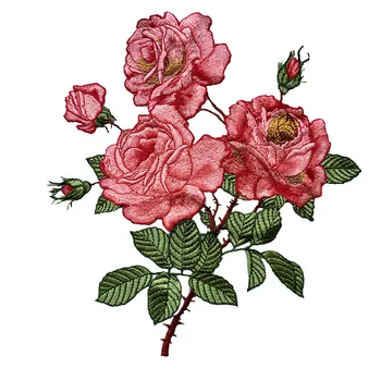 Розова Лейси Нашивка С Цветя, Рози, Апликация 