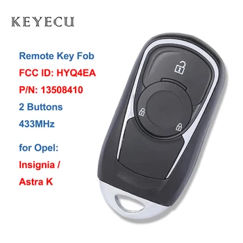 Keyecu Дистанционно Кола Ключодържател 2 Бутона 433 Mhz за Opel Insignia, Astra K 2016 2017 2018 2019 2020 FCC ID: HYQ4EA P/N: 13508410