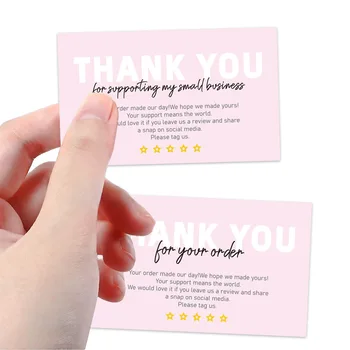 30 бр./опаковане. розово Благодаря за подкрепата на моя малък бизнес Оценявам пощенски Картички, Поздравителни картички за търговия на дребно пазаруване Онлайн