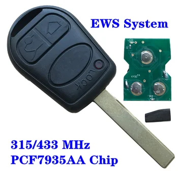 Пълно дистанционно ключ 315/433 Mhz с чип PCF7935 ID44, Подходящи за Land Rover За Range Rover L322 Неразрезное острието HU92