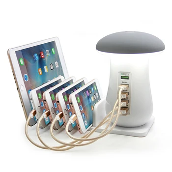 Многопортовое USB Зарядно Устройство за Мобилен Телефон Гъби Led Лампа, зарядно устройство, Зарядно устройство QC 3,0 Бързо Зарядно Устройство за Телефон, Таблет
