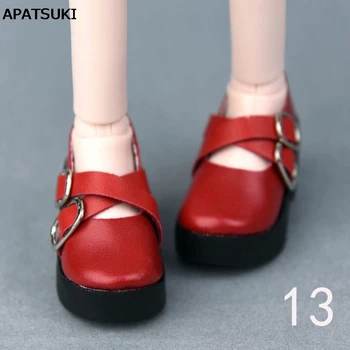 Модерни обувки с червена превръзка в продължение на 6 * 2,5 см за 16-инчов кукли в сароне 40-50 см, обувки на висок ток за кукли XINYI 1/4, обувки за кукли BJD