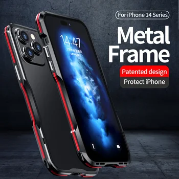 Метална рамка в два цвята стопорный винт Метална рамка за App-le Калъф за iPhone 14 Pro Max за Iphone 14 Плюс Калъф
