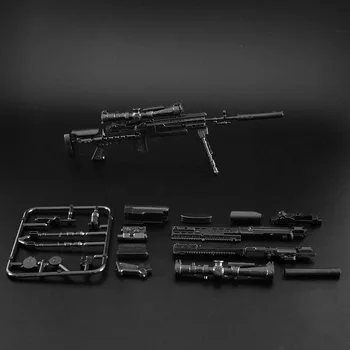 1:6 Мащаб MK14 MODO Снайпер С Черно Покритие на Пластмасови Монтаж Модел Пистолет 4D Военни Аксесоари за 12 